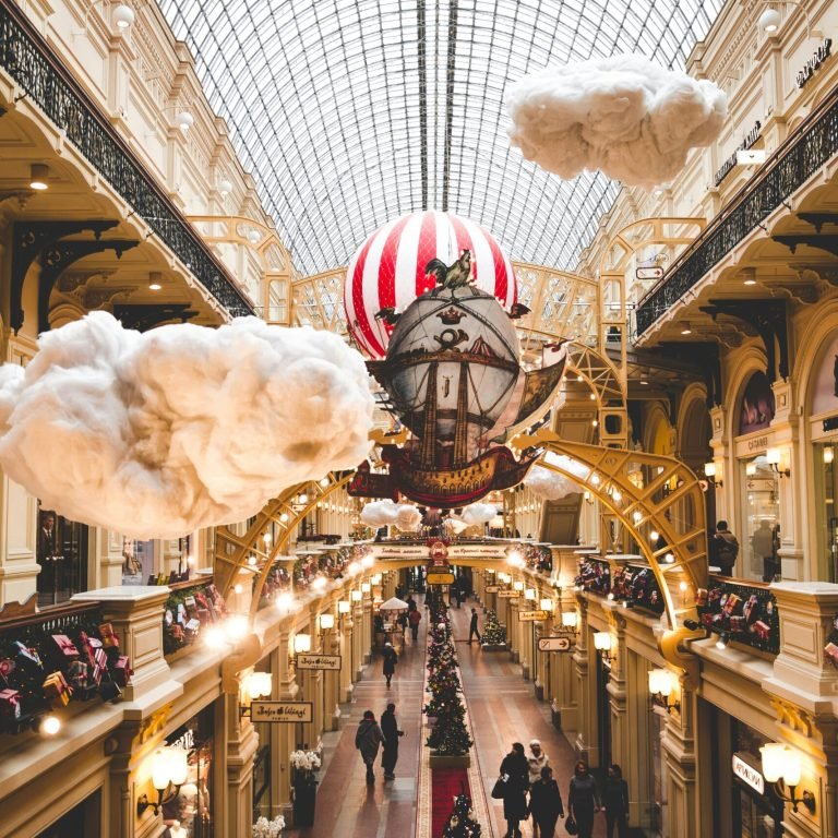 people walking inside buildnig